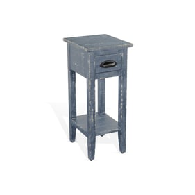 Purity Craft Selena Ocean Blue Drawer Chair Side Table