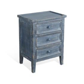 Purity Craft Selena Ocean Blue Drawers End Table