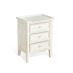 Purity Craft Selena White Sand Drawers End Table