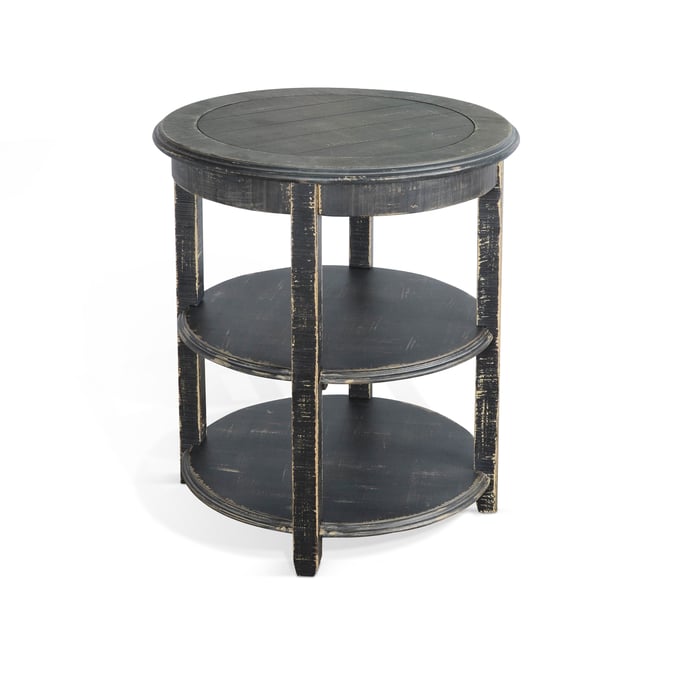 Purity Craft Selena Black Sand Shelves Side Table 2085BS