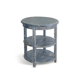 Purity Craft Selena Ocean Blue Shelves Side Table