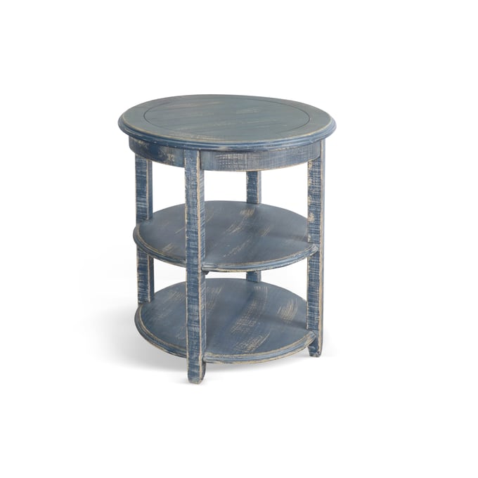 Purity Craft Selena Ocean Blue Shelves Side Table 2085OB