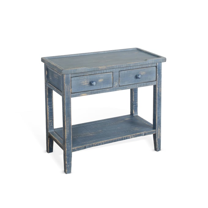 Purity Craft Selena Ocean Blue 2 Drawers Side Table 2091OB