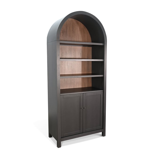 Purity Craft Rose Black Arched Display Cabinet with Doors 2116BL