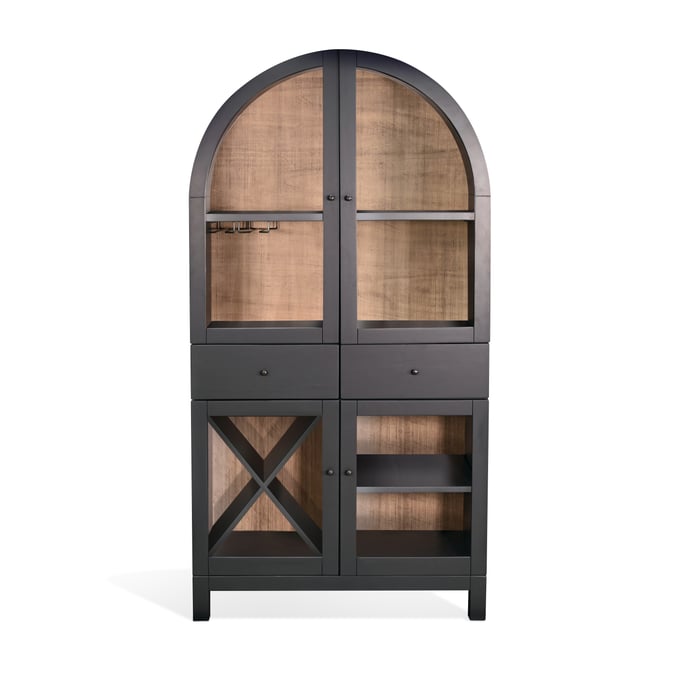 Purity Craft Rose Black Arched Wine Bar Cabinet 2117BL