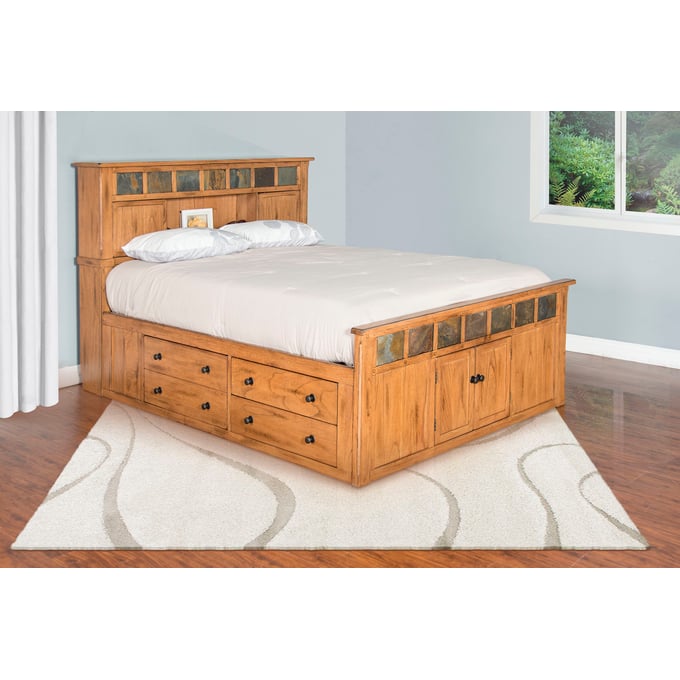 Purity Craft Aurelia Rustic Oak King Storage Bed 2334RO-SEK