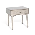 Purity Craft Neptune 1-Drawer Mindi Wood Night Stand in Modern Gray