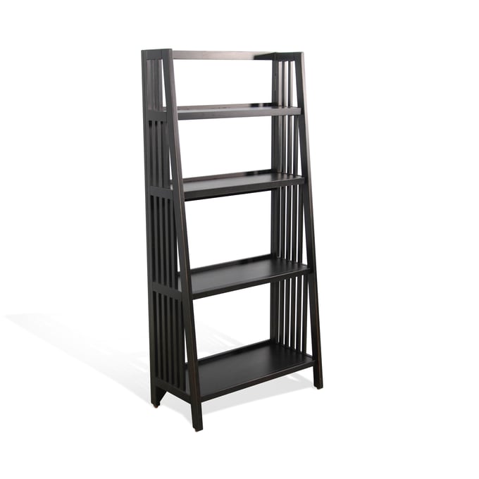 Purity Craft Elysia Black Walnut 60 Inch Folding Bookcase 2839BW-60