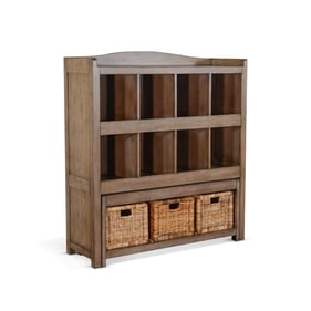 Purity Craft Eudora Light Brown Storage Bookcase and Bench