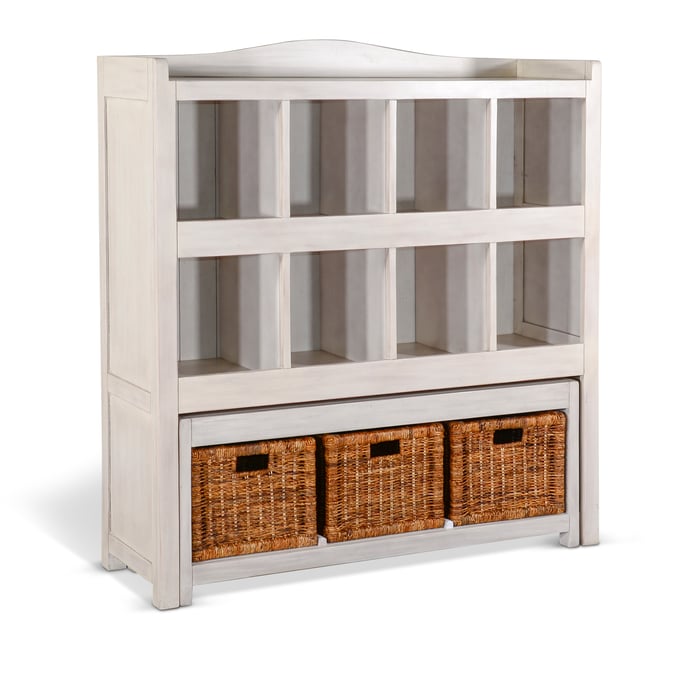 Purity Craft Rose Marble White Storage Bookcase And Bench 2993MW