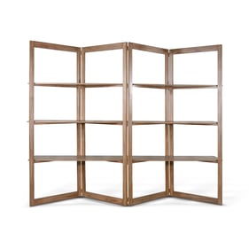 Purity Craft Eudora Taupe Brown Room Divider Bookshelf