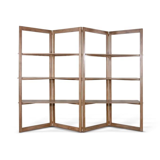 Purity Craft Eudora Taupe Brown Room Divider Bookshelf 2997BU