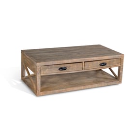 Purity Craft Eulalia Weathered Brown Wood Cocktail Table