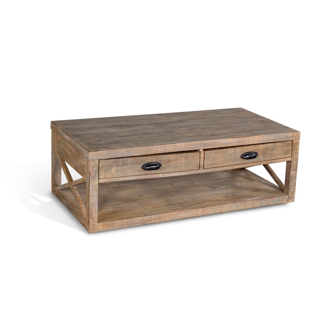 Purity Craft Eulalia Weathered Brown Wood Cocktail Table 3131WB-C