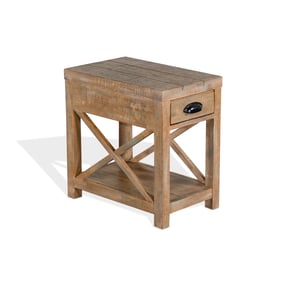 Purity Craft Eulalia Weathered Brown Chairside Table