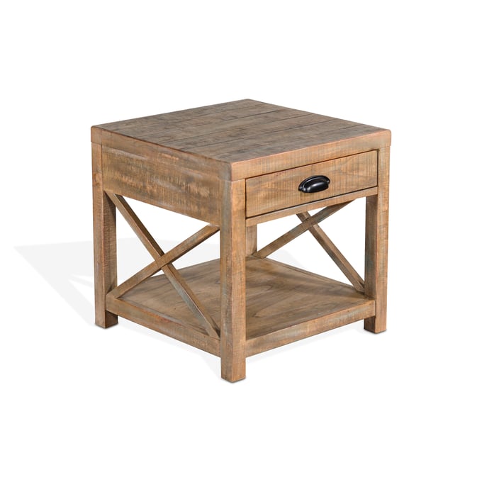 Purity Craft Eulalia Weathered Brown Wood End Table 3131WB-E