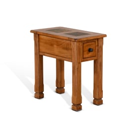 Purity Craft Aurelia Rustic Oak Wood Chair Side Table