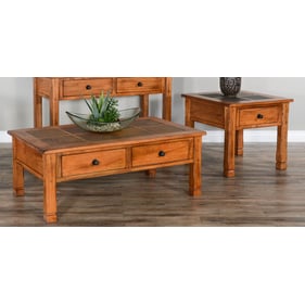 Purity Craft Aurelia Rustic Oak Rectangle 3pc Coffee Table Set