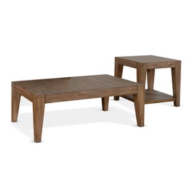 Purity Craft Eudora Natural Wood 3pc Coffee Table Set