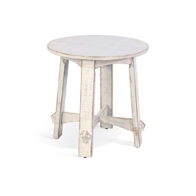 Purity Craft Selena White Sand Round End Table