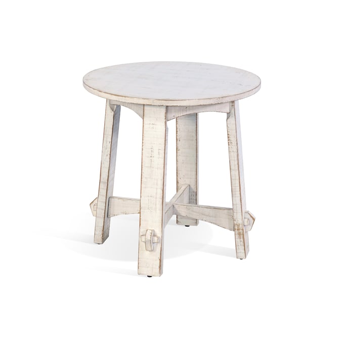 Purity Craft Selena White Sand Round End Table 3172WS-E