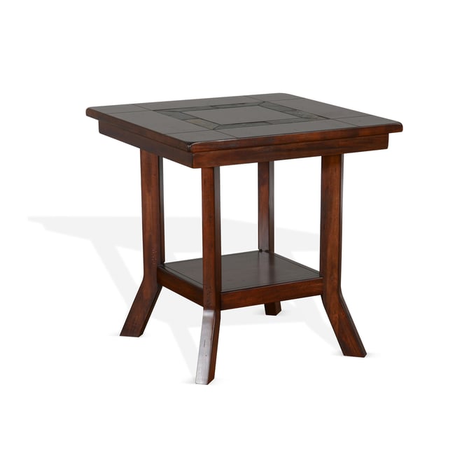 Purity Craft Seraphica Dark Brown Mahogany Wood End Table 3175DC2-E