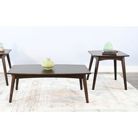 Purity Craft Rose Dark Brown 3pc Coffee Table Set