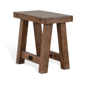 Purity Craft Eudora Natural Mahogany Wood Chair Side Table