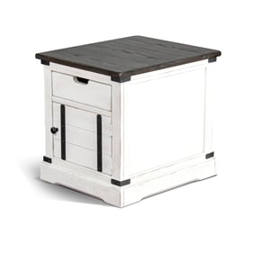 Purity Craft Nalani White Dark Brown End Table