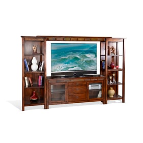 Purity Craft Seraphica Dark Brown Open Storage Entertainment Wall