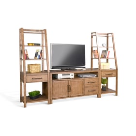 Purity Craft Eudora Light Brown Entertainment Centers with 56 Inch TV Conso...