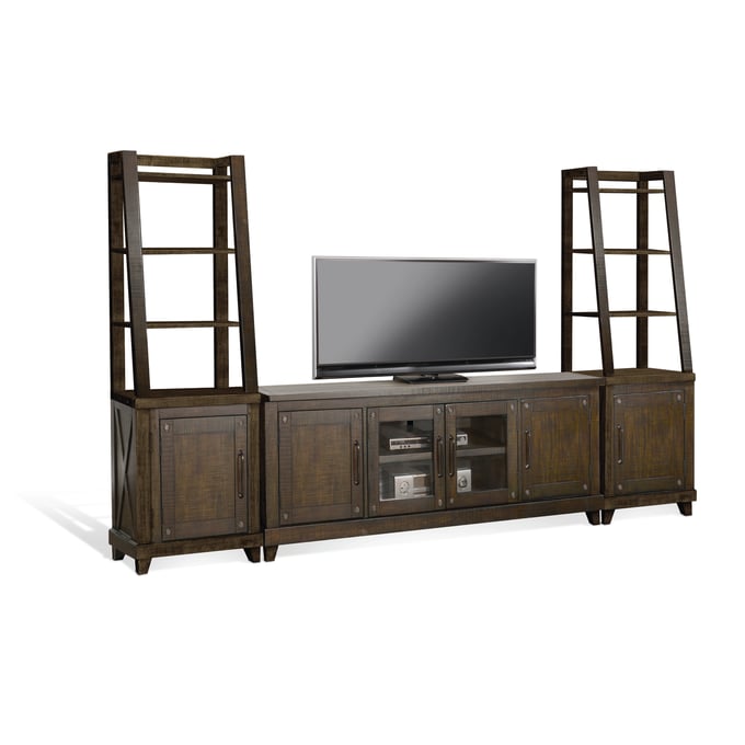 Purity Craft Norma Dark Brown Entertainment Center with 64 Inch Media Console 3644RN-64-ENT-S1