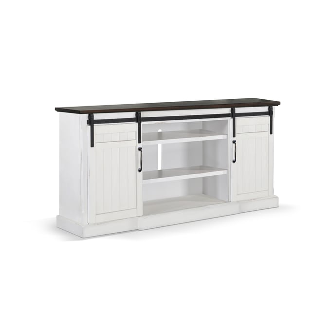 Purity Craft Zen White Dark Brown TV Console 3648EC-A