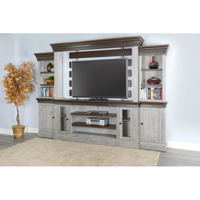 Purity Craft Evadne Tobacco Grey Entertainment Wall 3649TA