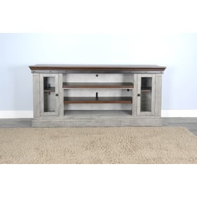 Purity Craft Evadne Gray Media Console with Fireplace