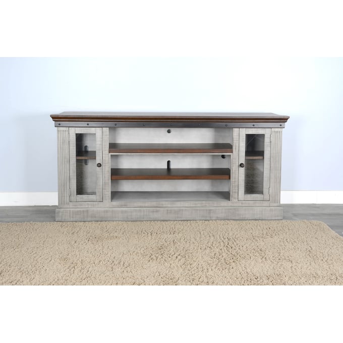 Purity Craft Evadne Gray Media Console with Fireplace 3649TA-CF