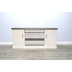 Purity Craft Rose White TV Console with Fireplace