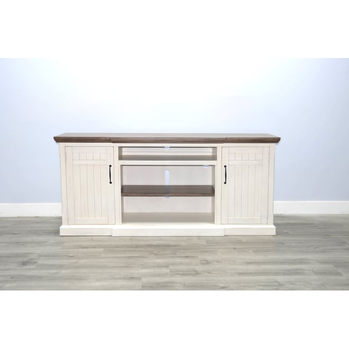 Purity Craft Rose White TV Console with Fireplace 3670MB-3666-FPI