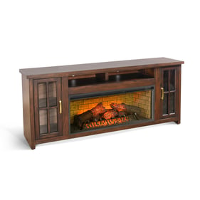 Purity Craft Rose Coffee Bean 76 Inch Media Console with Electric Fireplace