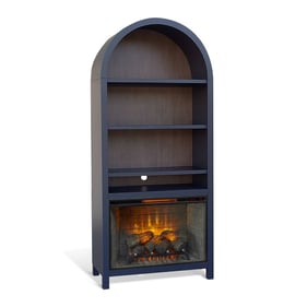 Purity Craft Rose Black 37 Inch Arch Bookcase with Electric Fireplace