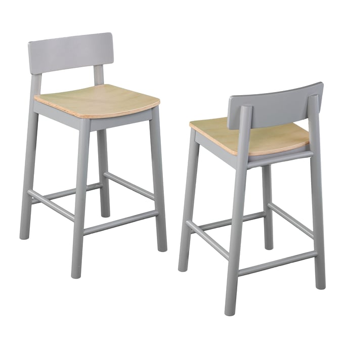 2 Southern Enterprises Claxby Gray Two Tone Counter Stools SNENT-BC1001731