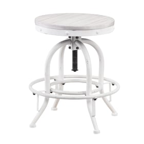 Southern Enterprises White Adjustable Stool