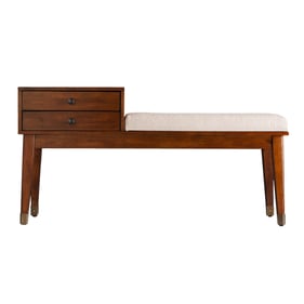 Southern Enterprises Rhoda Brown Upholstered Storage Bench