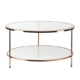 Southern Enterprises Risa Gold Round Coffee Table