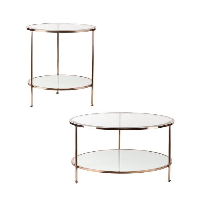 Southern Enterprises Risa Gold 3pc Coffee Table Set SNENT-CK043-OCT-S1