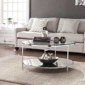 Southern Enterprises Risa Chrome 3pc Coffee Table Set