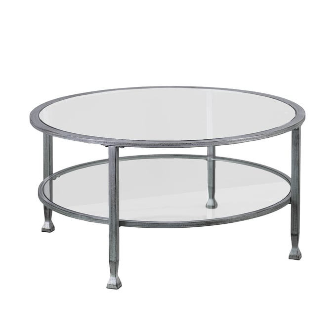 Southern Enterprises Jaymes Silver Round Cocktail Table SNENT-CK0740