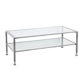 Southern Enterprises Jaymes Silver Rectangular Open Shelf Cocktail Table