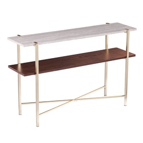 Southern Enterprises Ardmillan White Brown Console Table