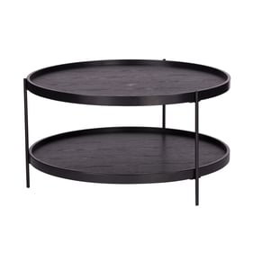 Southern Enterprises Verlington Black Round Cocktail Table